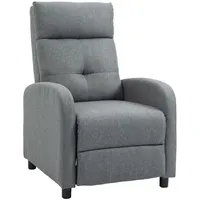 Homcom Relaxsessel Fernsehsessel mit Liegefunktion Leinenoptik 67 x 98 x 87 cm Grau