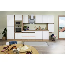Respekta Küche Küchenblock grifflos Eiche weiß Lorena 395 cm Respekta