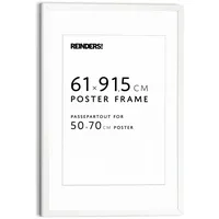 Reinders! REINDERS Bilderrahmen Poster 61x91,5cm, mit Passe-partout 50x70cm Weiß