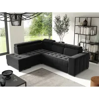 Fun Möbel Ecksofa Schlafsofa Sofa CESENA Stoff Salvador Schwarz