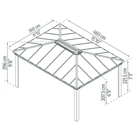CANOPIA Dallas 4,88 x 3,64 m grau