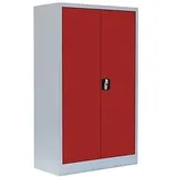 LÜLLMANN Stahlschrank 530294 feuerrot, lichtgrau 80,0 x 38,3 x 120,0 cm, aufgebaut