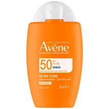 Avène EAU THERMALE AVENE Hoher Sonnenschutz Ultra Fluid unsichtba Haut SPF50 50 ml ist eine unsichtbare Sonnen