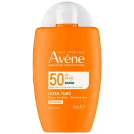 Avène EAU THERMALE AVENE Hoher Sonnenschutz Ultra Fluid unsichtba Haut SPF50 50 ml ist eine unsichtbare Sonnen
