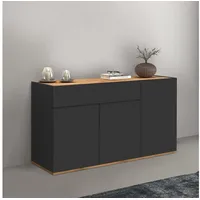 INOSIGN Sideboard »Garda, Kommode, Schrank, Kredenz«, 3 Türen, 1 Schublade, grifflos Breite 120,1 cm, schwarz