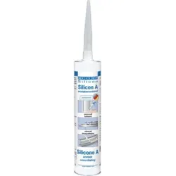 WEICON Silicon A, acetatvernetzender und fungizid eingestellter Dichtstoff, 310 ml, transparent