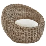 Loungesessel RONDO Relaxsessel Korb-Sessel Einzelsessel rund Rattan mit Kissen