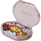 Koomuao Tablettenbox 7 Tage, Pillendose 7/6/4 Fäche,Klein Tragbar Pillenbox Klein Tablettendose,Medikamentenbox für Reise und Tägliches Gebrauch (Rosa-7 Fäche)