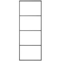 vidaXL Schiebetür ESG-Glas und Aluminium mattiert 76x205 cm Schwarz - Schwarz
