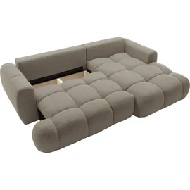 Mirjan24 Eckcouch mit Schlaffunktion 2-Sitzer Beige