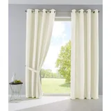 Gardinenbox 2er Set Vorhänge Blickdicht Gardinen Matt Lichtdurchlässig »Palermo« mit Ösen und Raffhalter Dekoschal HxB 145x140 cm Creme,