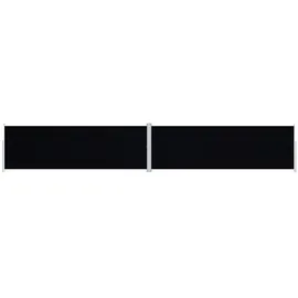 vidaXL Seitenmarkise 200 x 1200 cm Schwarz Polyester 2 St.
