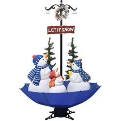 vidaXL Weihnachtsbaum mit Schnee und Schirm-Fuß Blau 170 cm PVC