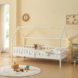 [en.casa] Hausbett Ydre 90 x 200 cm Kiefer weiß