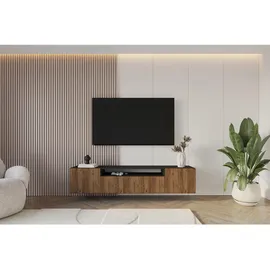 altdecor NOA-2 Lowboard 200 cm x 40 cm x 41 cm Schwarz/Eiche Wotan Holzwerkstoff