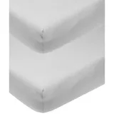 Meyco Baby Spannbettlaken für Babywiege - 2er Pack - 40x80/90cm - Jersey Spannbetttuch - 100 % Baumwolle - Oeko Tex zertifiziert - Rundum-Gummizug, atmungsaktiv - Uni - Hellgrau