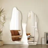 Boromal - Asymetrischer Ganzkörperspiegel 60x165cm Standspiegel Unregelmäßiger Bodenspiegel, hd Groß Standspiegel Ganzkörper Deko-Wandspiegel für