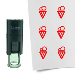 CombiCraft Selbstfärbender Stempel 'Eis' in der Farbe Rot, Ø10mm
