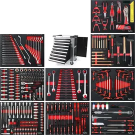 Mephisto XXL Premium Werkzeugwagen mit 9 Schubladen inkl. Ringschlüssel-Set