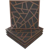 Akustikplatte, Motiv: Skyross, 4 Stück, Schallabsorption, 50 x 50 x 5 cm, Absorption, Diffusion, Reflexion, Schalldämmung, Isolierung, Holz, perforiert, laminiert: Skyross, Nuss