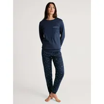 CALIDA Schlafanzug »Sweet Dreams« 2 tlg. Langarm, Rundhals, Interlock-Qualität, weich, bequem blau