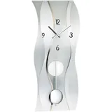 Pendeluhr AMS Wanduhr 7246 Quarz mit Pendel satiniertes und bedrucktes Mineralglas