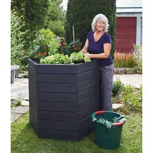 Graf Yerd Ergo Hochbeet-System, 5 Jahre Garantie, Made in Germany (4 x Höhe 25cm Ø 110cm)