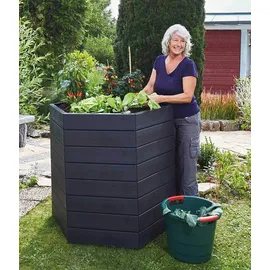 Graf Yerd Ergo Hochbeet-System, 5 Jahre Garantie, Made in Germany (4 x Höhe 25cm Ø 110cm)