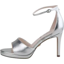 High-Heel-Pumps BUFFALO "Buffalo Damen Buffalo Ronja Vegan Nappa", Damen, Gr. 41, silber, Kunstfaser, unifarben, Schuhe High Heel-Sandalette Riemchensandale