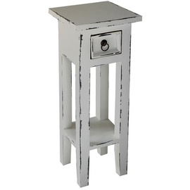 Garden Pleasure PADEA Beistelltisch Massivholz weiß 25,0 x 25,0 x 67,0 cm