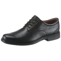 CLARKS Un Aldric Lace Derbys, Schwarzes Leder, 46 EU