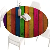Tischdecke Rund Gartentischdecke Rund 140 120 80 60 cm, Spanntischdecke Rund Tablecloth, Tischdecke Rund Outdoor Abwaschbar Tischtücher, Round Table Cloth, Runde Tischdecke für draußen 100cm I