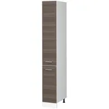 Vicco Apothekerschrank, Grau, Weiß, Holzwerkstoff, 5 Fächer, 2 Schubladen, Rechteckig, 30x206.8x57.2 cm, Küchen, Küchenmöbel, Küchenschränke, Apothekerschränke