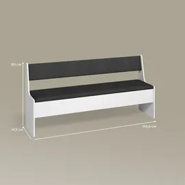 livinity® Esszimmer-Eckbank, Tiberio, Weiß, 41.5 x 166.6 cm