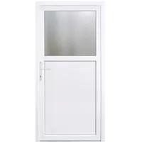 HORI® Haustür Kellertür Kunststoff Nebeneingangstür Komplettset Hauseingangstür, vielseitig einsetzbar für Keller, Garage und Nebeneingang I Farbe: weiß I DIN links I Modell: Light I 208 x 108 cm