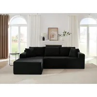 Modulares Ecksofa in L-Form mit Memory-Foam - Wolken-Couch Polstersofa Stoffbezug, Bequemes Sektionssofa für Wohnzimmer, Grau - Schwarz