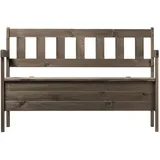 Kadax Gartenbank, 120x47x81,5cm Banktruhe aus Einer Holzfaserplatte, Sitzbank mit Stauraum und Rück -