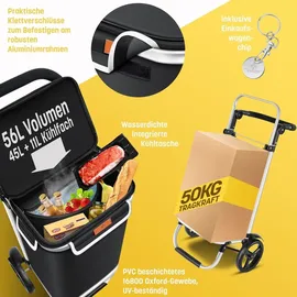 Kesser Einkaufstrolley klappbar schwarz 56L
