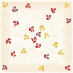Sovie HOME Tischdecke Jola in Creme aus Linclass® Airlaid 80 x 80 cm, 1 Stück - Herbst Blätter Laub Herbstlaub