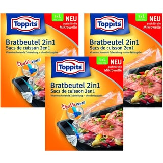 Toppits Bratbeutel 2in1 Large (35 x 43cm), 3er Pack (3 x 5 Beutel)