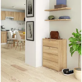 abamihome Schuhbank 33 x 80 x 60 cm geschlossen / Sonoma Eiche
