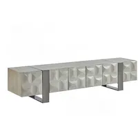 KAWOLA Lowboard MARGO TV-Board 4 Türen Ulme furniert grau