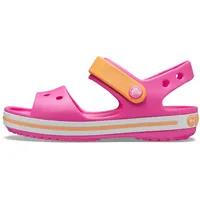 Crocs Crocband Sandalen – Unisex Kindersandalen – Leicht und mit sicherer Passform – Electric Pink/Cantaloupe – Größe 33-34 - 33/34 EU