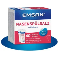 Emsan® Spülsalz für Nasendusche | sanfte und gründliche Reinigung der Nase | homöopathieverträglich | 40 Beutel á 2,5g | ab 6 Jahren