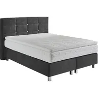 Westfalia Schlafkomfort Boxspringbett, grau (anthrazit), B:155cm L:210cm, Bezug: Microvelours