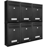 monzana 6x Briefkasten Schwarz