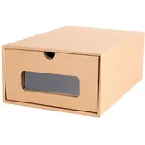 CAXUSD 2 Stück Schubladen Schuhboxen aus Papier mit Transparentem Sichtfenster Extra Weit und Stabil zur Aufbewahrung von Damenschuhen im Kleiderschrank dem Schreibtisch