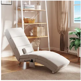 Homcom Massagesessel Elektrisch 56 x 84 x 168 cm Cremeweiß mit Fernbedienung