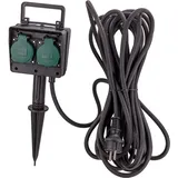 DEMA - 4-fach Gartensteckdose Steckdose mit Erdspieß + 10 m Kabel