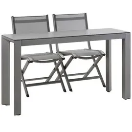 Dehner Chicago Balkontisch 42 x 133,5 x 75 cm Grau 